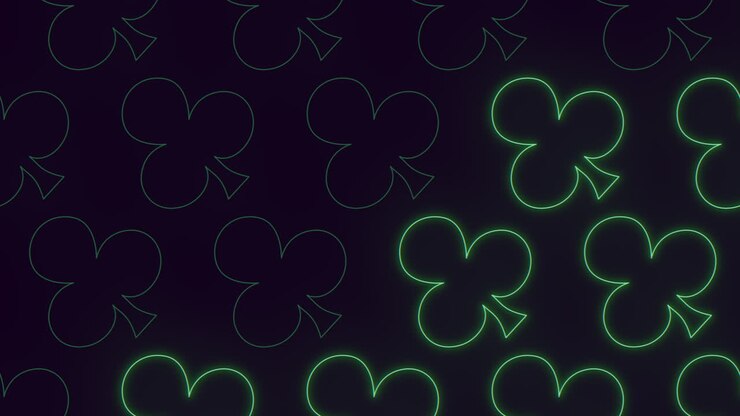 cerchi luminosi di fortuna con disegno di trifoglio verde neon