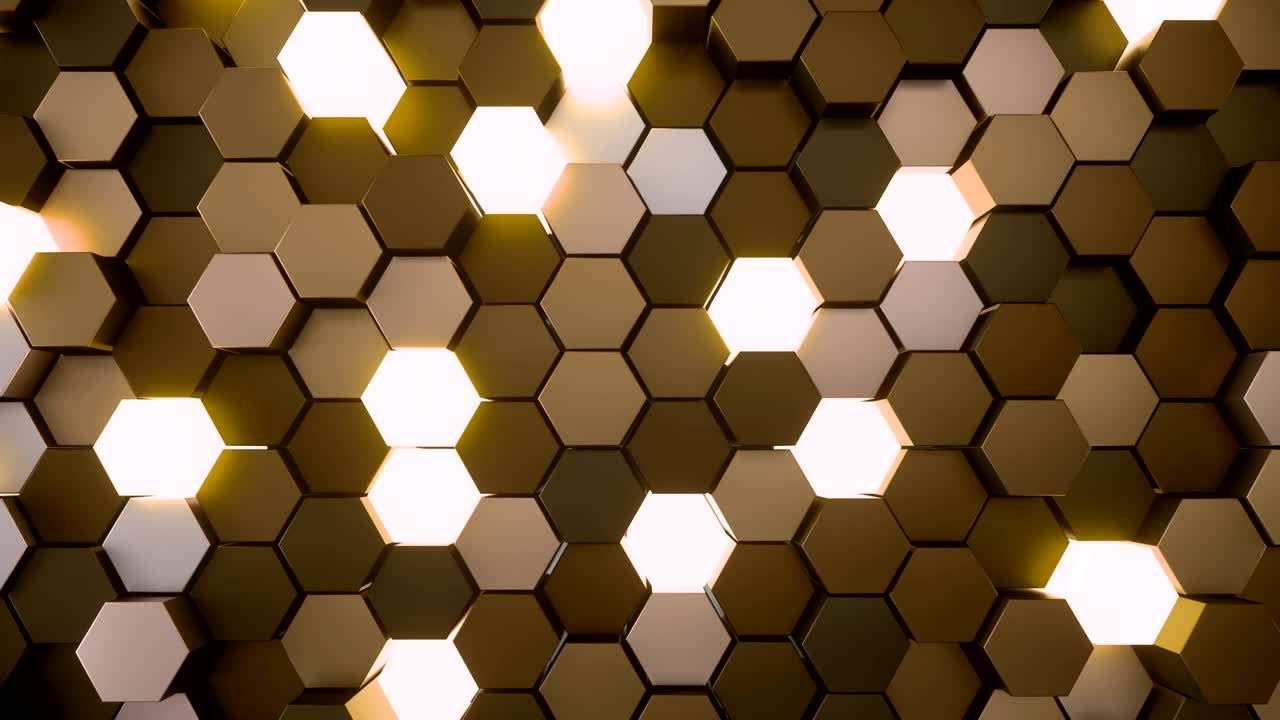 grilla hexagonal en 4k y animación en 3d