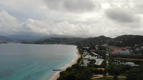 playa tropical en el mar del caribe, granada establecedor aéreo