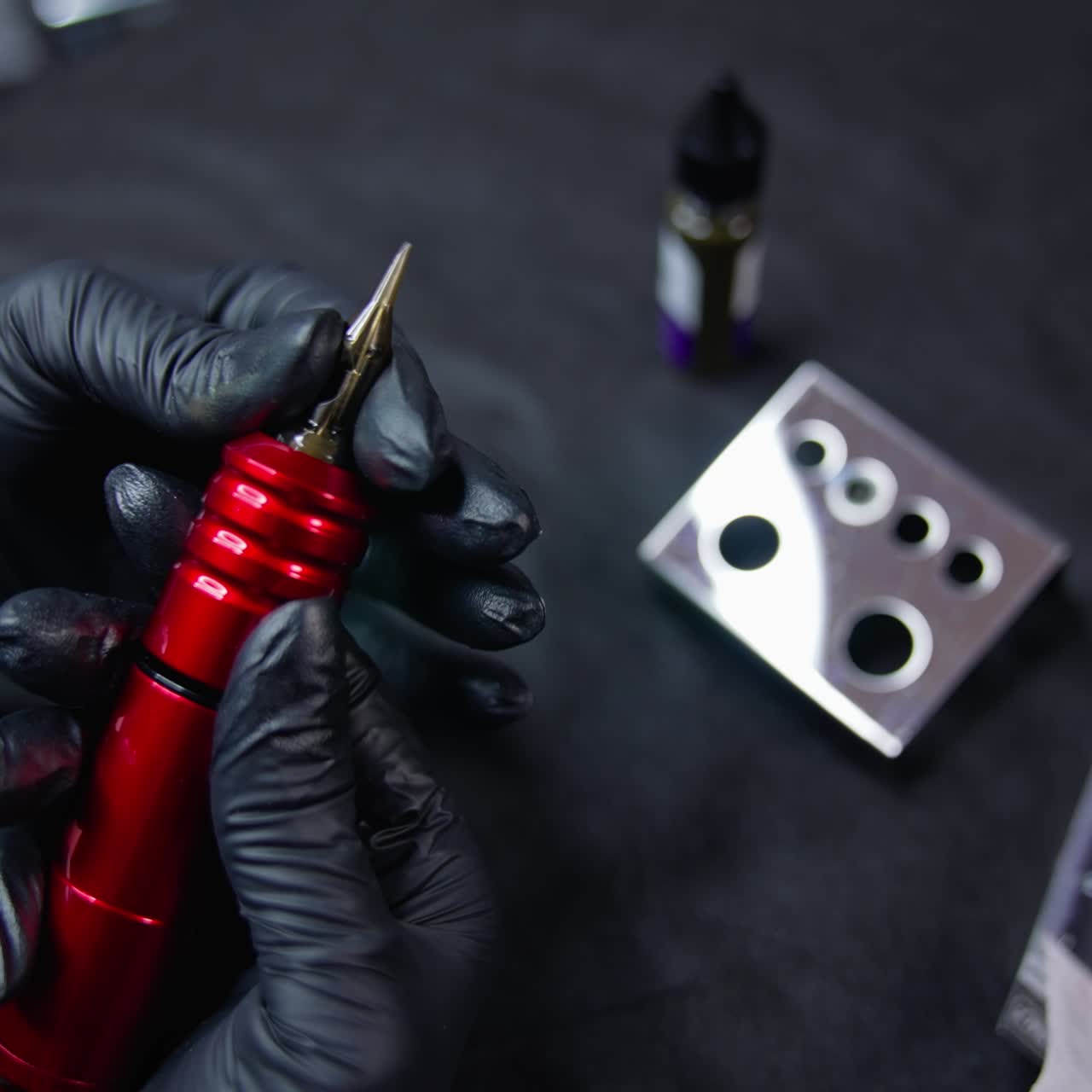 Professional cosmetologist technology. Close up view of beauty equipment in specialist hands