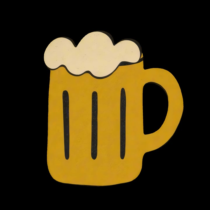 Animated Beer Mug Filling with Foam on Black Background