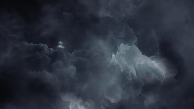 4k thunderstorms, cumulonimbus clouds and lightning strikes moving in the dark sky
