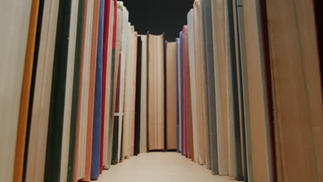 bookshelf with many vintage books