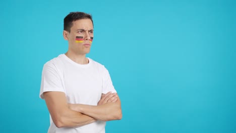 german patriot man looking away with serious expression