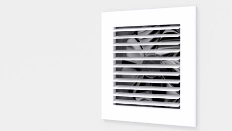 ventilador giratorio en la pared.