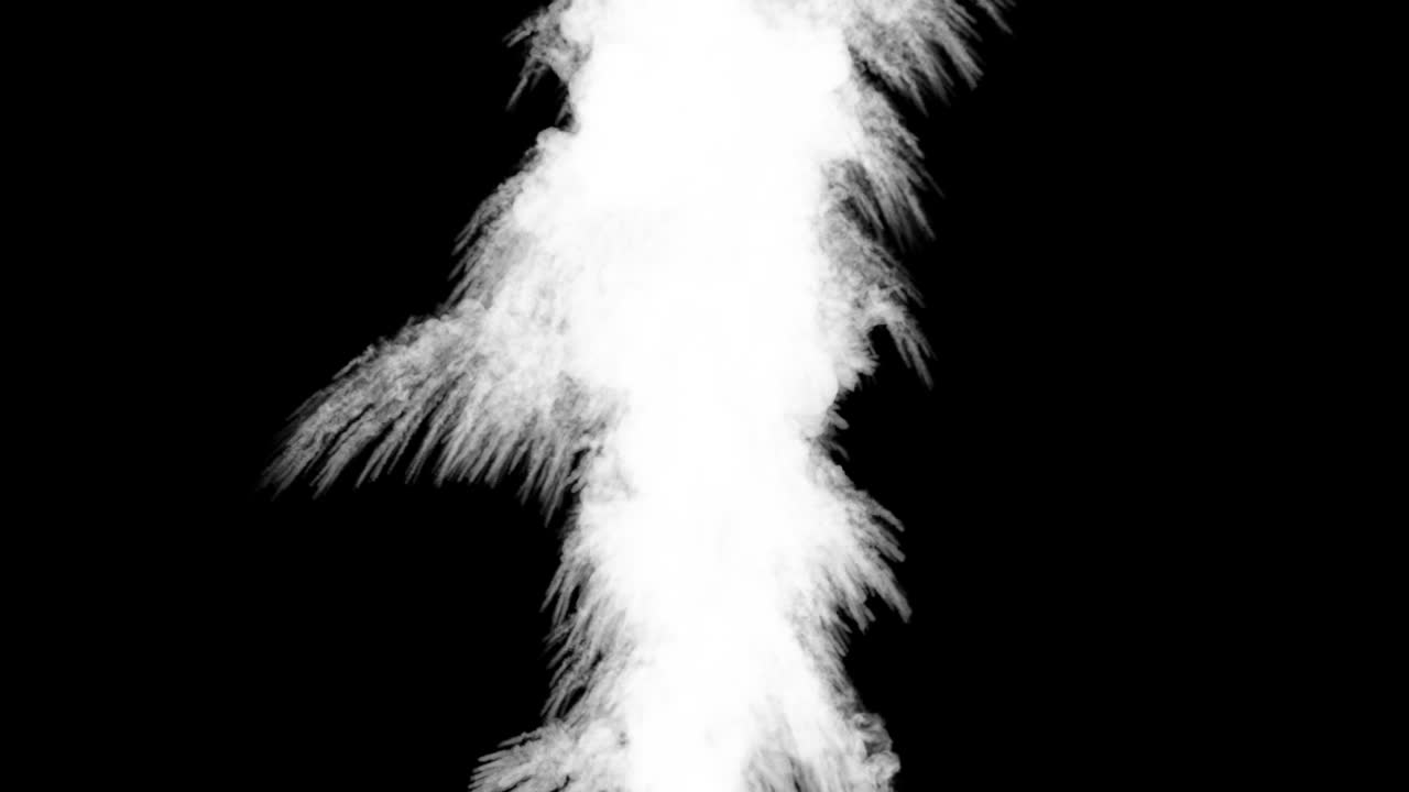 una serie de disparos que golpean en una línea desde arriba hacia abajo, y producen chispas y rastros de humo. tonos verdes.