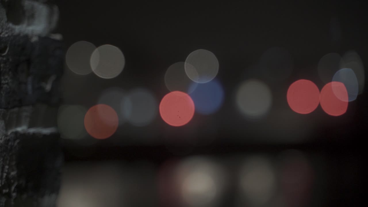 Bokeh of Street Lights in Pouring Rain