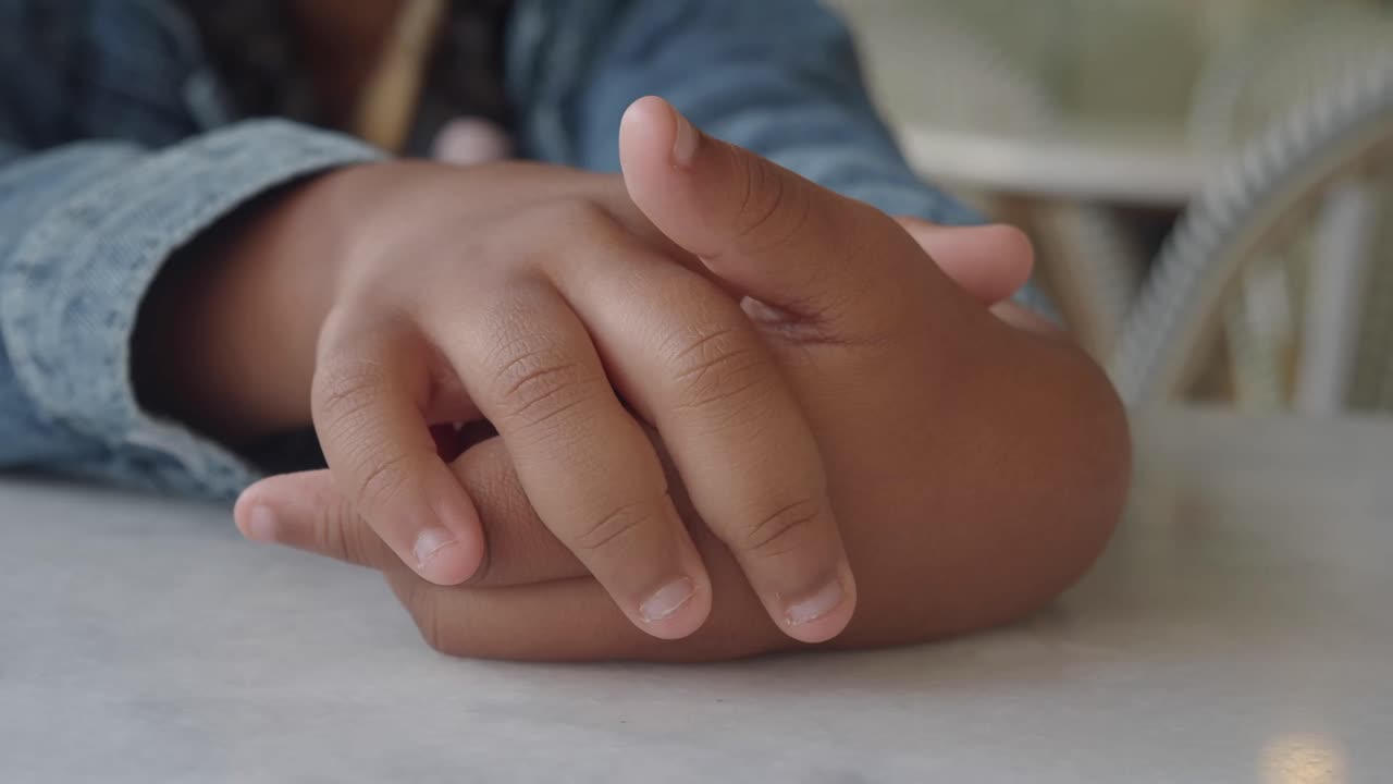 테이블 위에 손