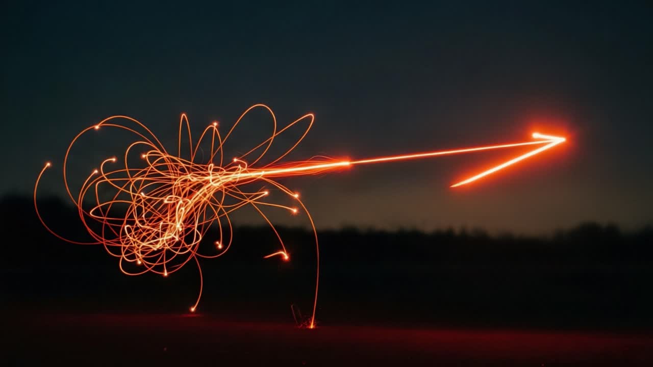 Dynamic Light Trails Captured in Motion Showcasing the Art of Long Exposure Photography with Vibrant Red and Orange Colors Against a Dark Background