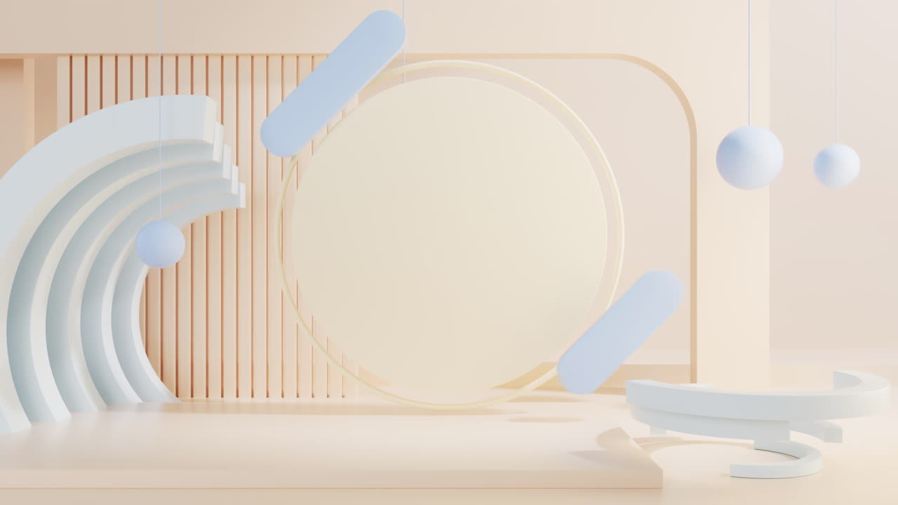 3d 기하학 공간 배경의 루프 애니메이션, 3d 렌더링