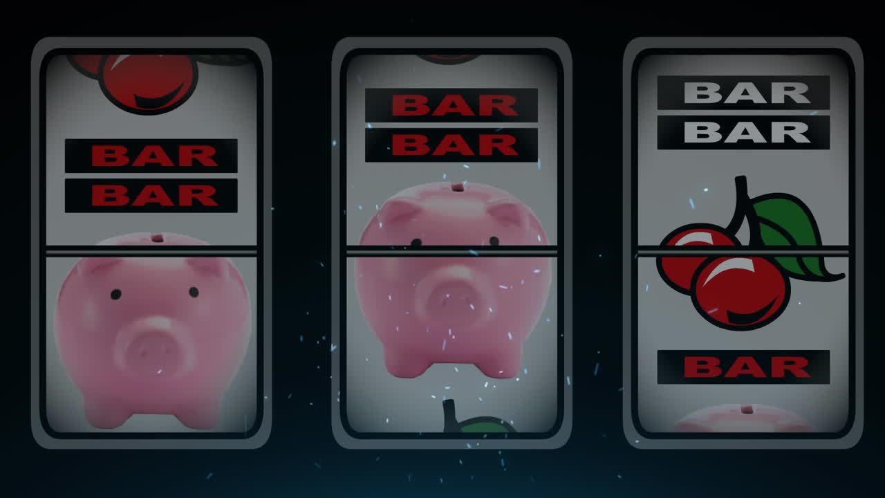 Animação de símbolos de jogo de jackpot em movimento