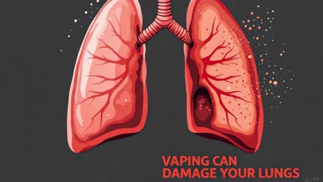 diseased lungs revealing severe damage from vaping, emphasizing significant health risks and the potential for serious respiratory issues