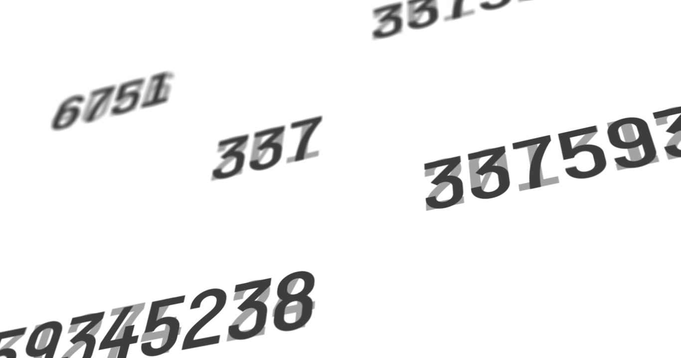 Animazione di numeri che cambiano su sfondo bianco.