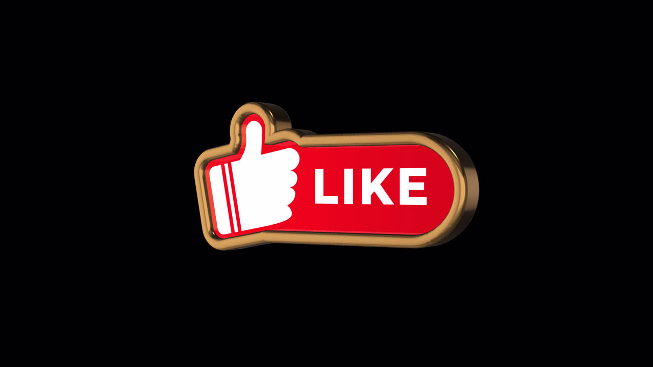 Rotating 3D Like Button Social Media Animation