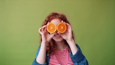 woman with orange slices