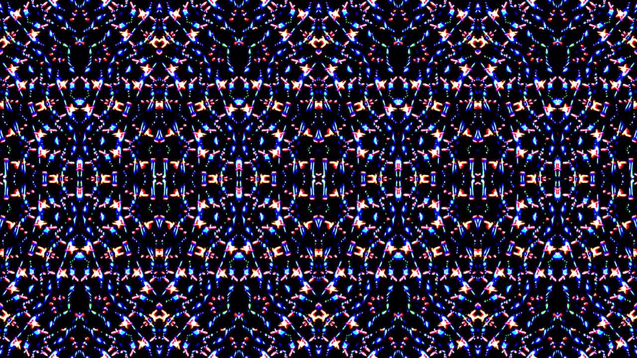 멀티 컬러 추상 라인 칼레이도스코프 검은 배경