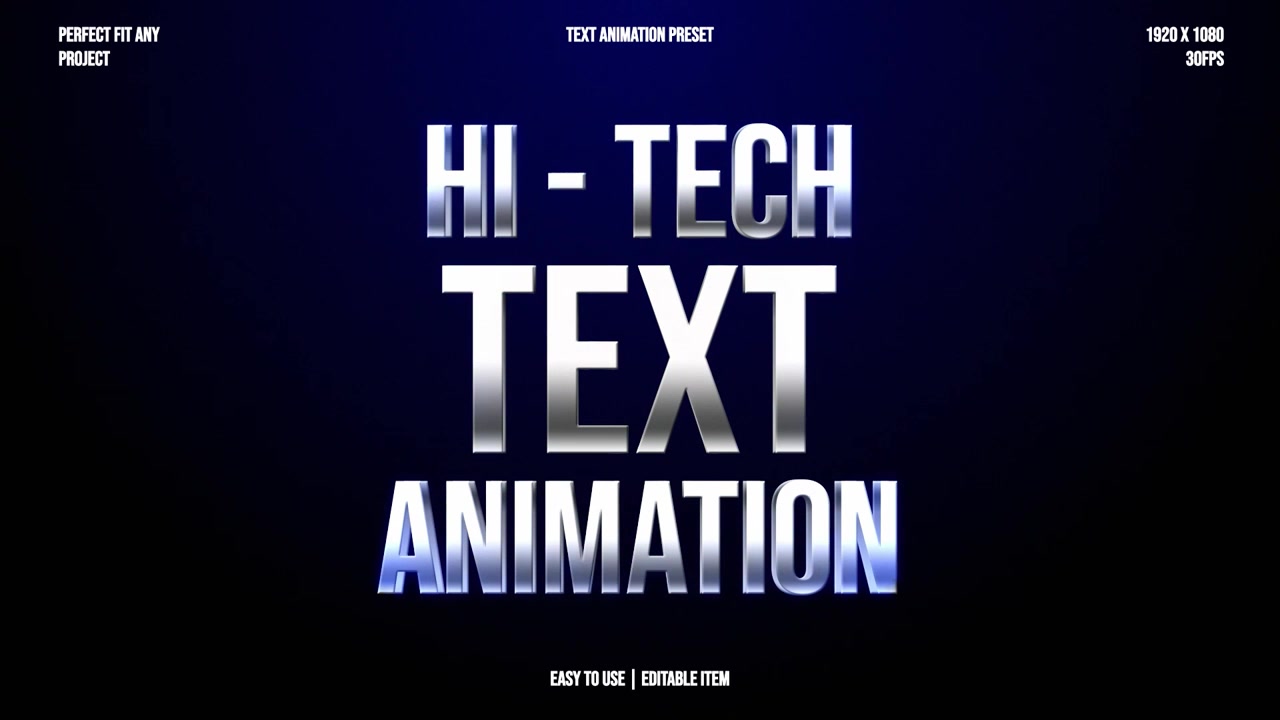Hi-Tech Metallic Text Animation Motion Graphics Template