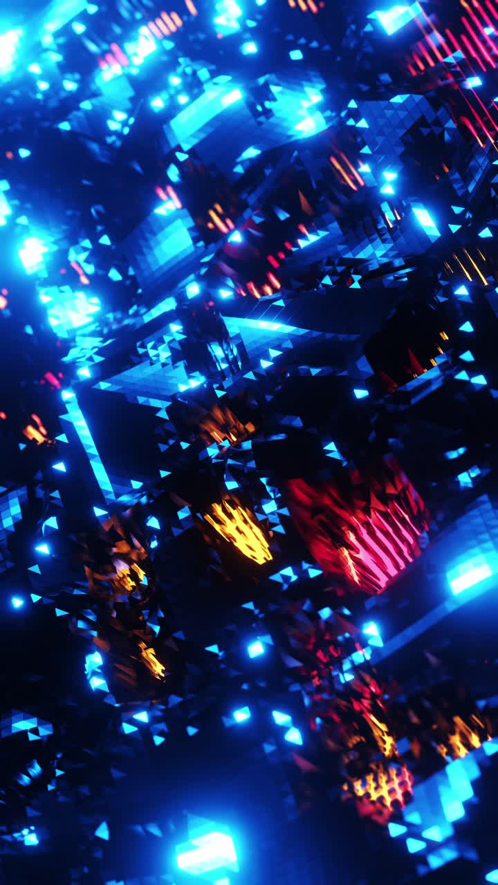 Onda animata con triangoli in movimento. Video in loop verticale