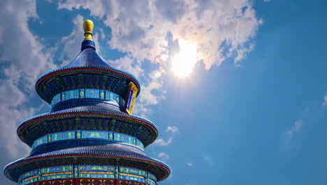 traditional architecture tourist passing by hall of prayer for good harvests the largest building in temple of heaven temple on foggy day in beijing china. ancient landmark, popular travel destination