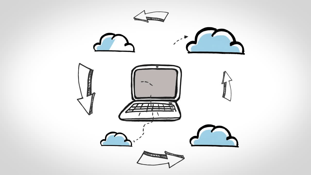 Animation showing cloud computing