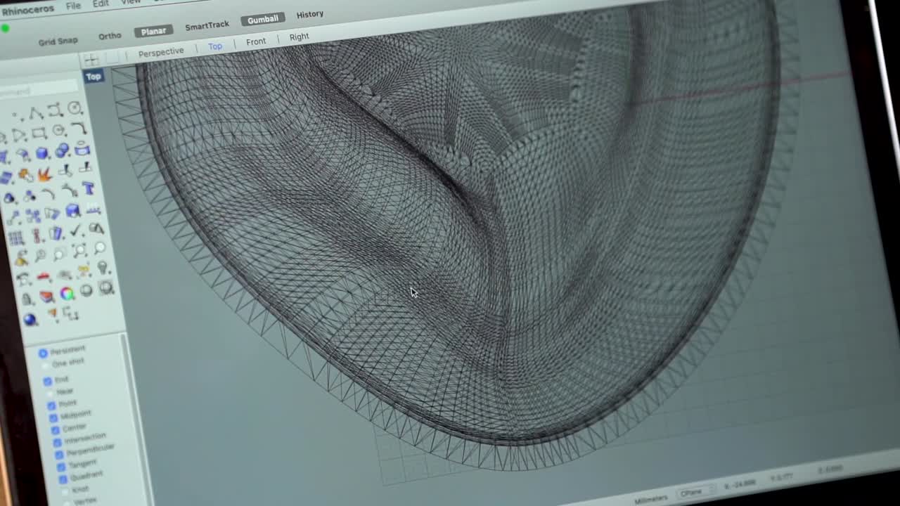 Close up of cad model on a laptop screen
