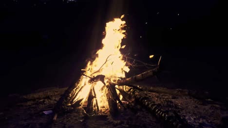 campfire slo-mo in dolny slask poland