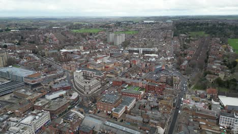 Bedford-Bedfordshire-UK-pull-back-drone-Drone,-Aerial,-reveal