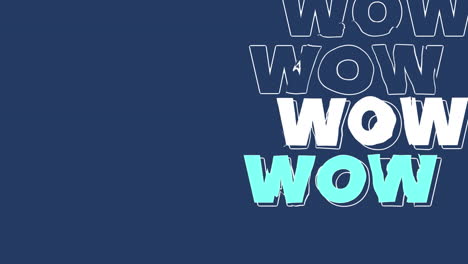 animation of wow text over blue background