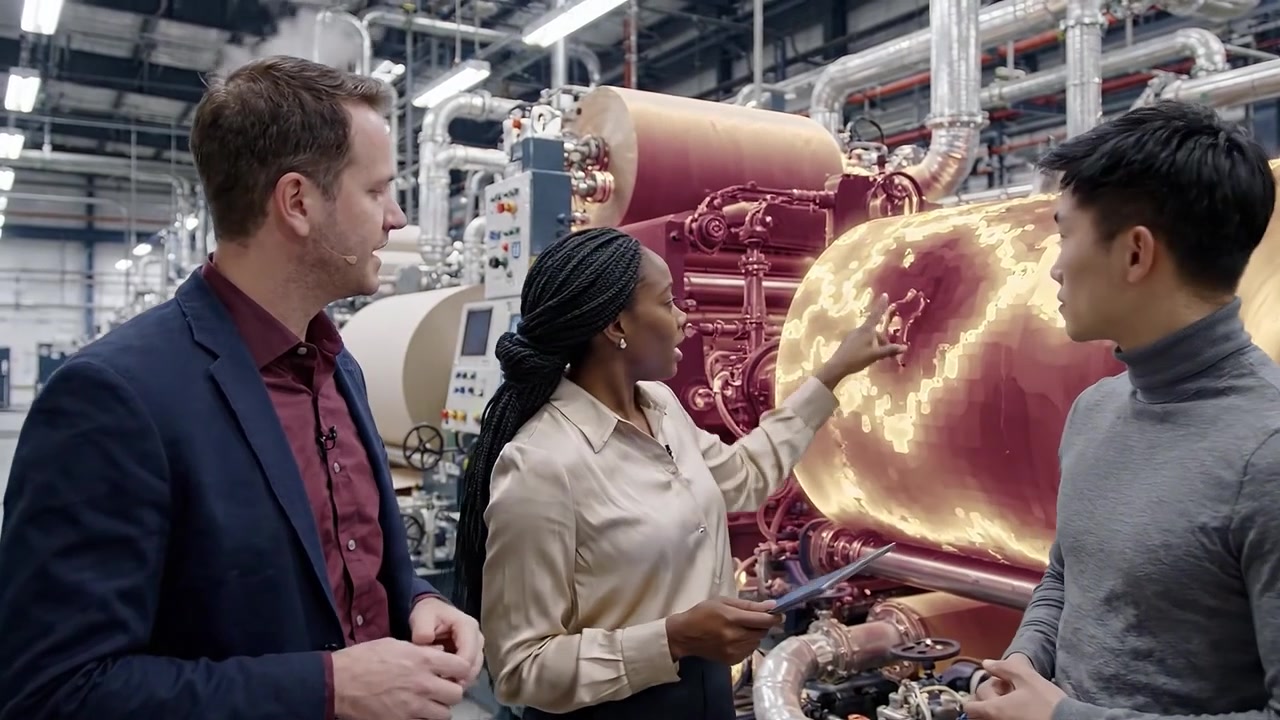Diverse Team of Engineers Discussing Production in a Modern Factory