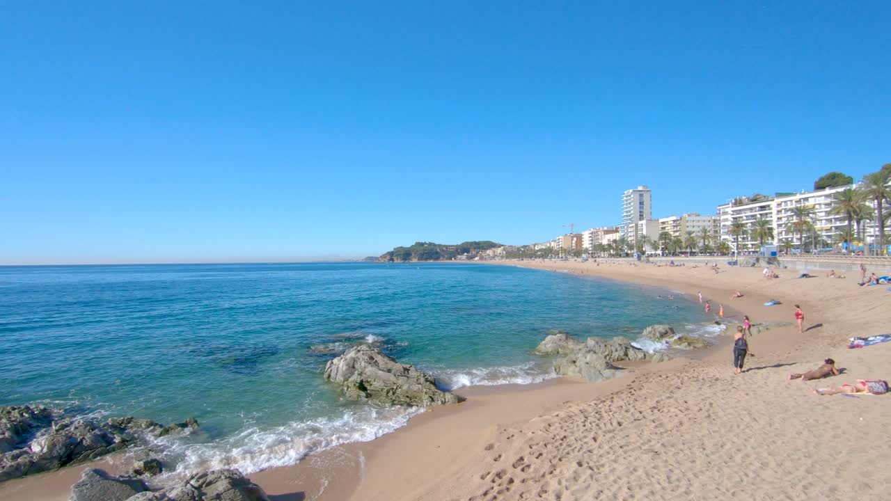 Lloret de Mar, praia. Mediterrâneo Espanhol. Costa Brava.