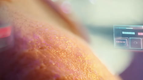 futuristic skin scan with digital health interface