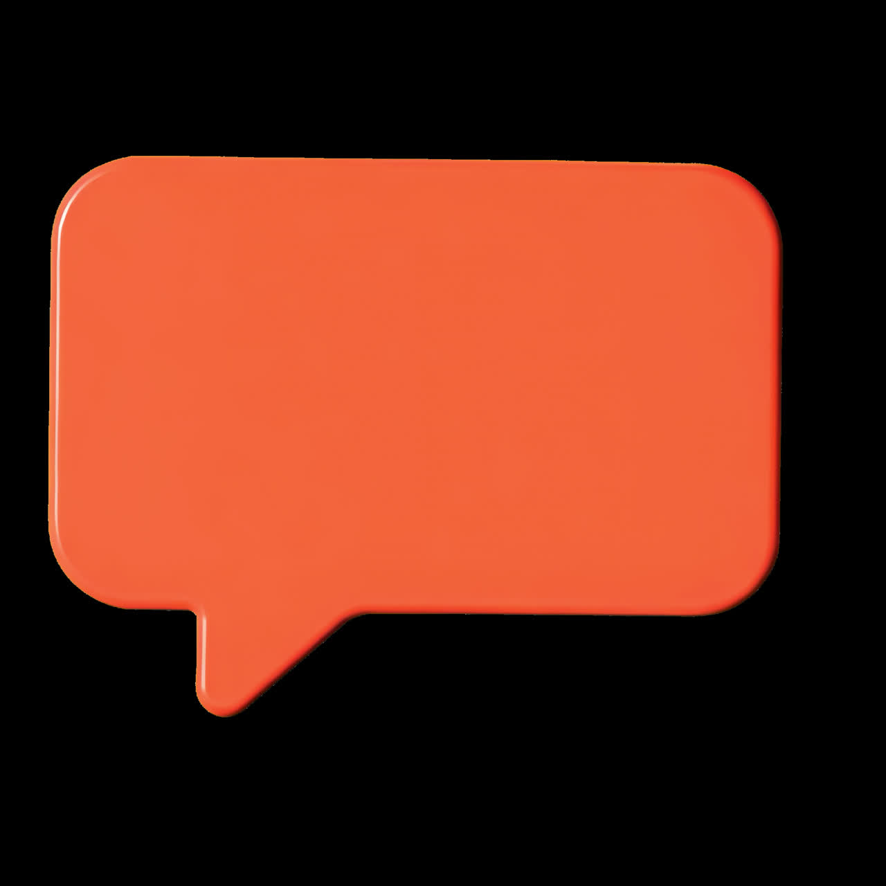 Orange speech bubble design animation isolated asset, transparent 4K video, alpha channel, ProRes