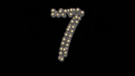 disco ball themed font  number 7