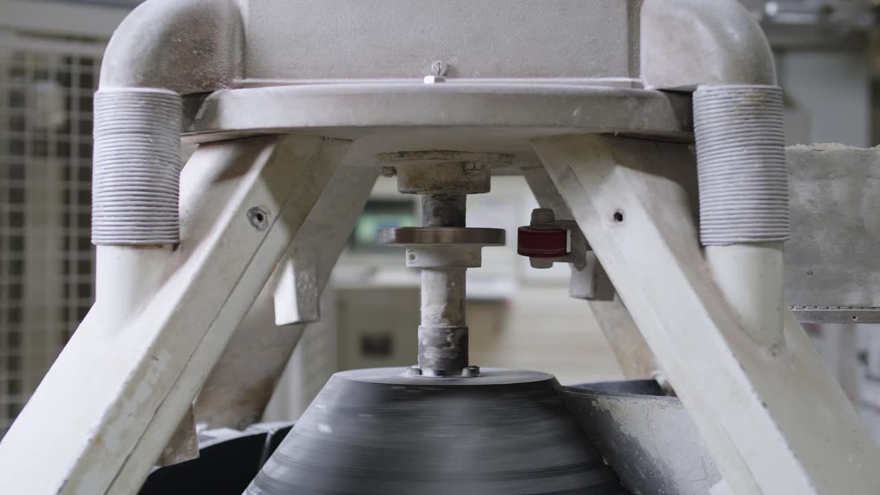Top View Of Industrial Flour Mill Rotating