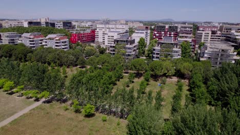 apartment buildings aerial in montpellier