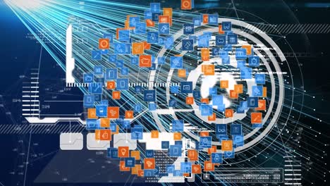 Animation-Des-Globus-Mit-Netzwerk-Von-Verbindungen-über-Scope-Scanning