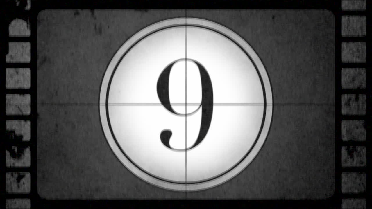 cuenta regresiva de película retro en movimiento 4