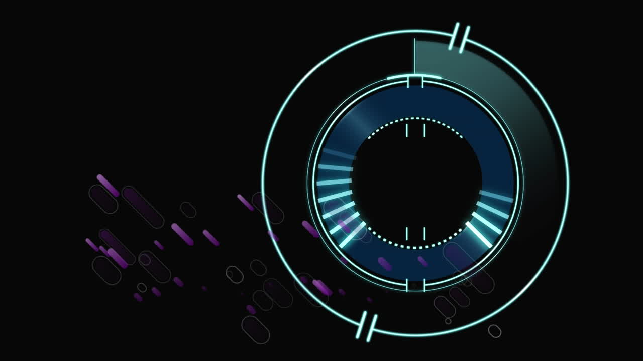 검은색 배경에 스 ⁇  스캐닝 위에 보라색 선의 애니메이션