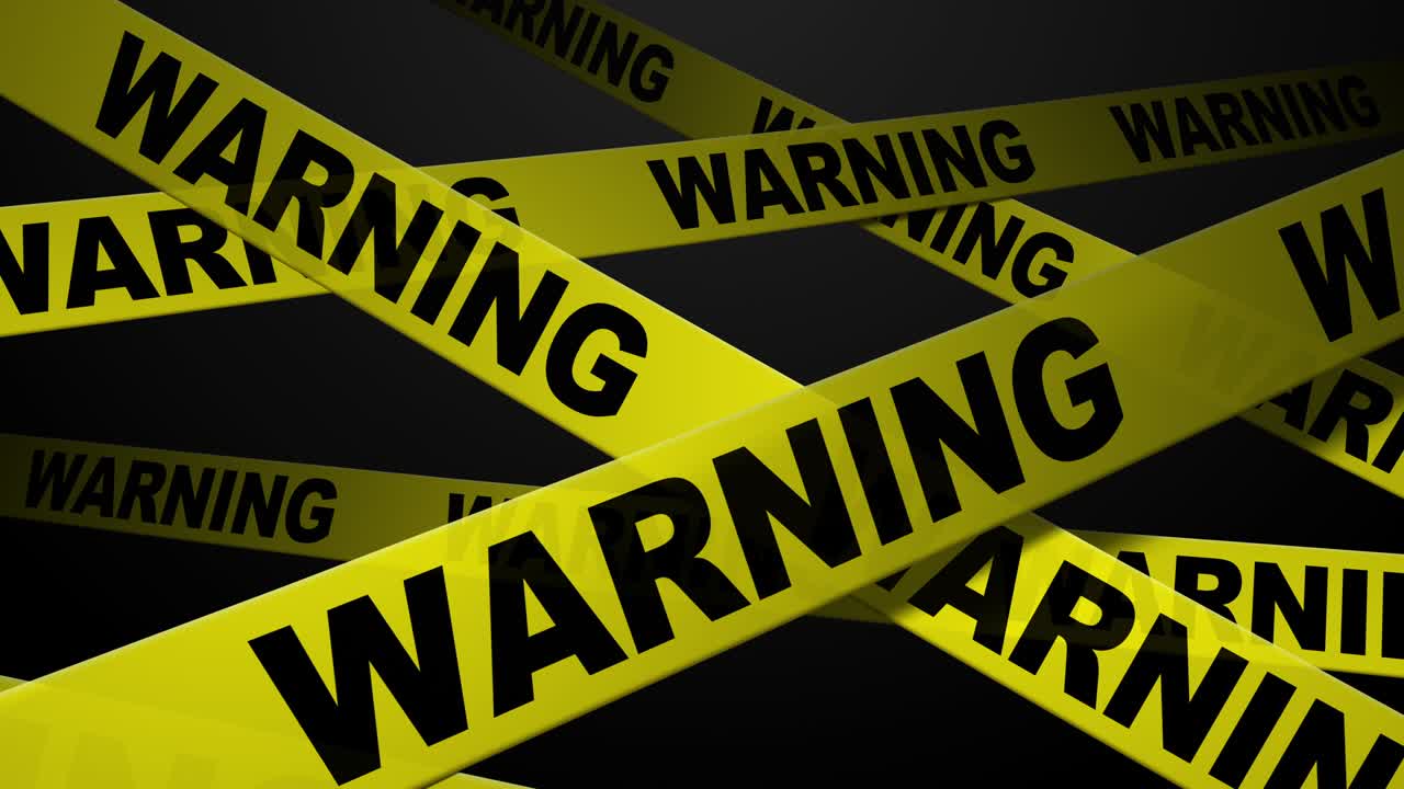 Warning Tape Animation on Black