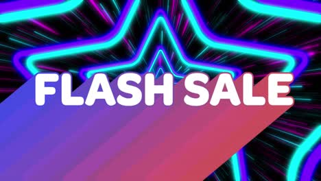 Animation-Von-Flash-Sale-Text-über-Formen-Auf-Schwarzem-Hintergrund