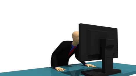 gráficos animados que muestran a un hombre entusiasta en 3d