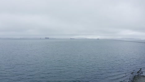choppy waters in the bay on a cloudy windy day