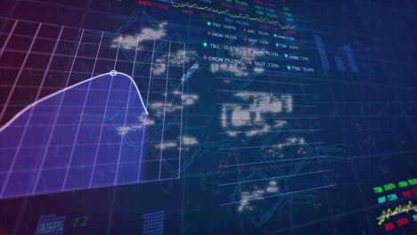 animación de iconos digitales y procesamiento de datos financieros