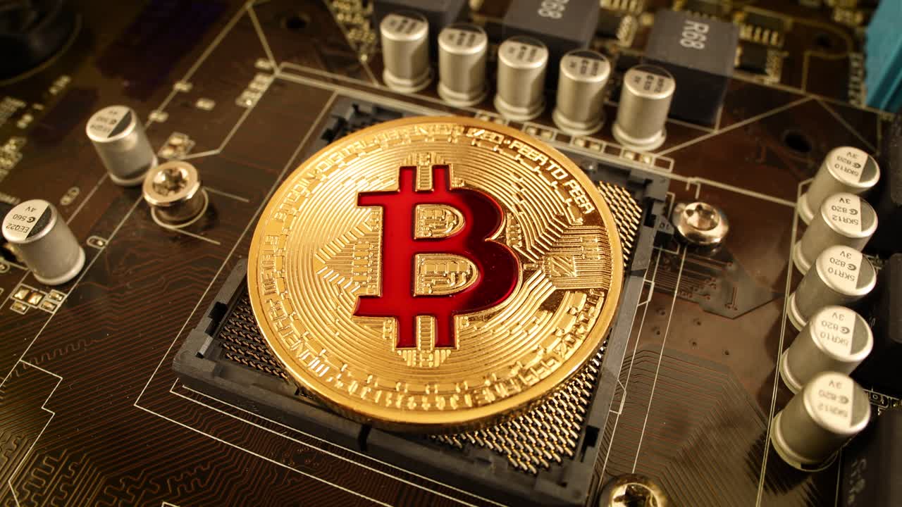 monedas de oro bit btc monedas en la placa base. bitcoin es una criptomoneda mundial y sistema de pago digital llamado la primera moneda digital descentralizada.
