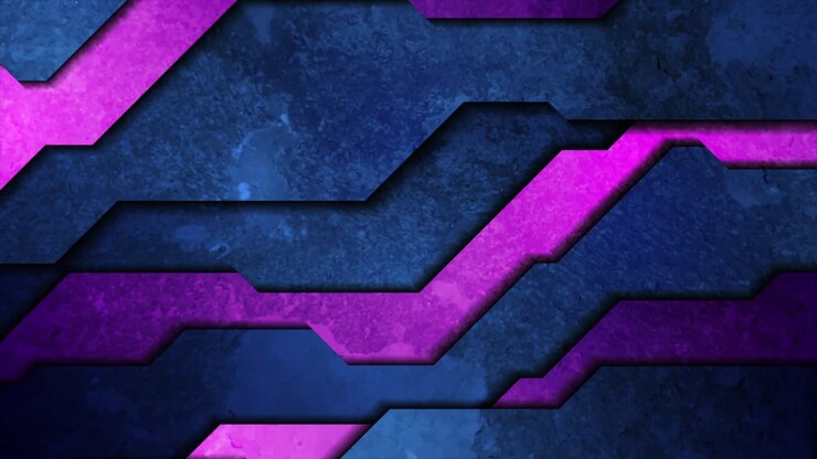 Sfondo animato geometrico astratto tecnologico grunge blu scuro e rosa.