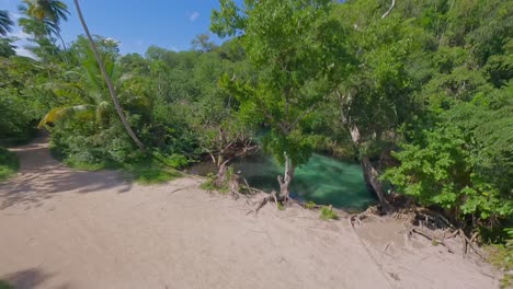 Cano-Frio-River-Area-In-Las-Galeras,-Samana,-Dominican-Republic