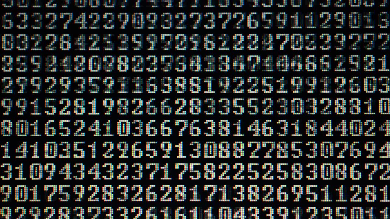 Binary code on the monitor screen. Shooting of a binary code, background
