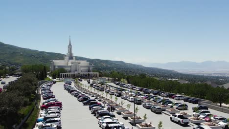 Wunderschöner,-Großzügiger-LDS-Mormonentempel-In-Utah-–-Drohnenlandschaft-Aus-Der-Luft