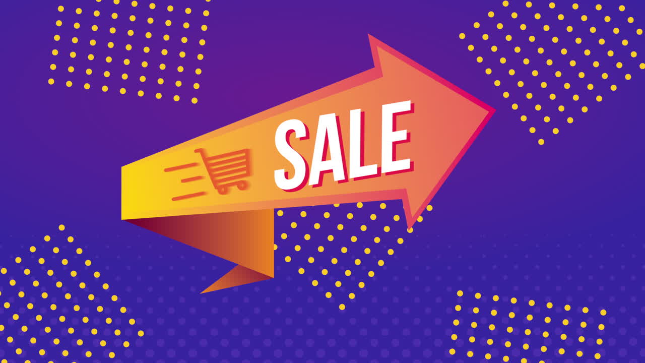 etiqueta comercial con flecha de venta