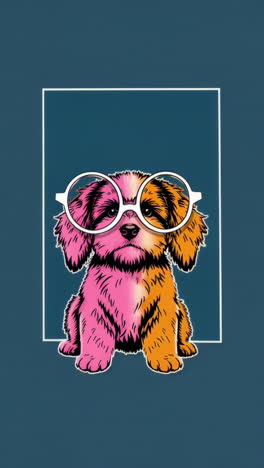 cute cartoon dogs wearing glasses